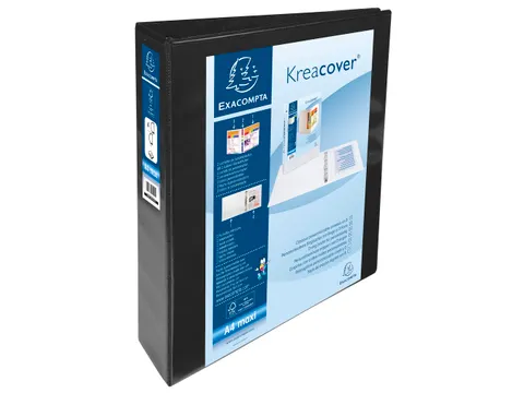 Ringmap PP personaliseerbaar Kreacover 4 D-ringen 40mm A4 maxi Zwart