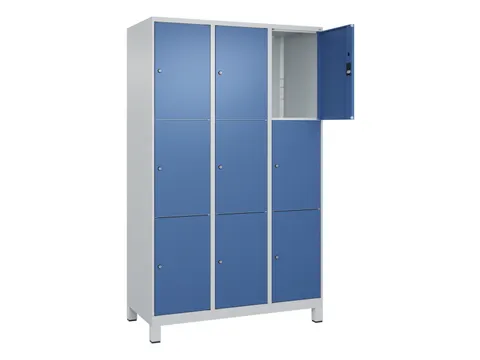 lockerkast,HxBxD 1950x1200x500mm,3x3vakken,vak B 400mm,cil.-slot