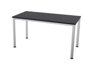 Vergadertafel Hxbxd 74x140x70cm 4-poots Ronde Buis Aluzilver Cc-zwart - 1
