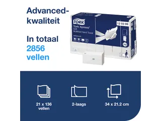 Tork 120399 Xpress H2 multifold M Handdoek Advanced Soft 21x136 vel - 8