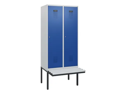 locker met bank,HxBxD 1950x800x815mm,2vak,vak B 400mm,cilinderslot