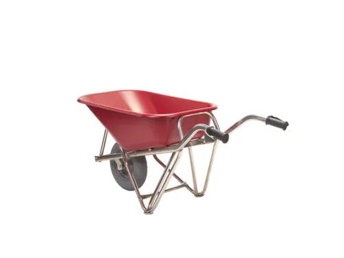 aluminium kruiwagen,90l,HxBxD 870x625x1430mm,HDPE-bak,rood,aluminium
