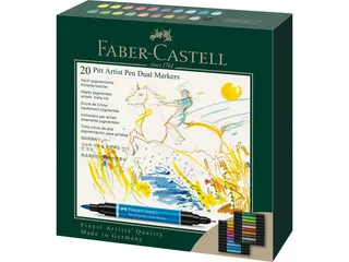Tekenstift Faber-Castell Pitt Artist Pen duo marker etui a 20 stuks - 1