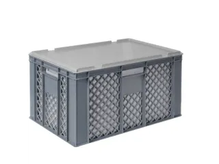 Euronorm-stapelbak,m. isoleerbox,HxLxB 320x600x400mm,63/35l,HDPE,grijs - 1