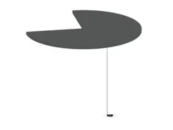 aanbouwtafel,i.h.v.,HxØ 720-840x1000mm,driekwartrond,MS-donkergrijs