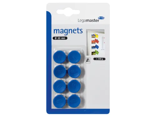 Magneet Legamaster 20mm 250gr blauw 8 stuks