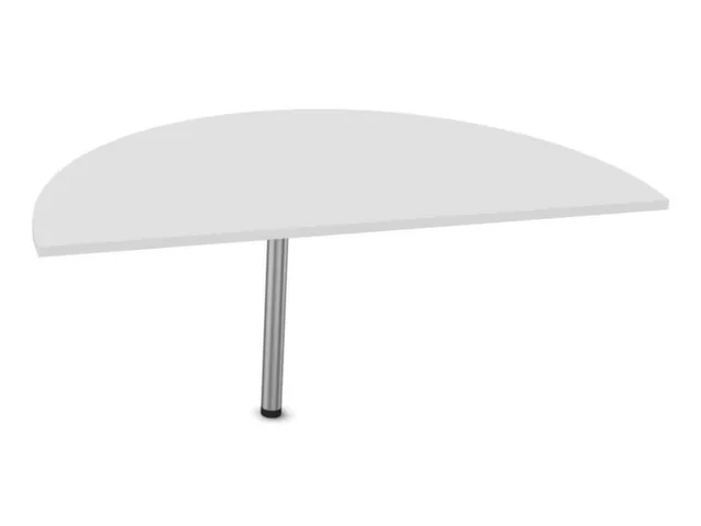 aanbouwtafel,HxBxD 740x1400x700mm,halfrond,Bl-wit