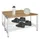 dubbele zitbank,LxD 1000x740mm,houten lijst beuken,onderstel RAL9010