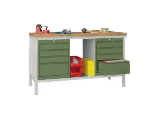 Werkbank 900x1500x700mm 8laden Frame/behuizing Ral7035 Front Ral6011 - 2