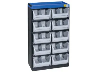 magazijnkast HxBxD 525x300x165mm 10laden behuizing zwart/blauw - 2
