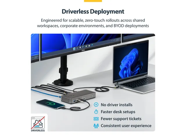 StarTech USB-C Docking Station 2x DP HDMI 4K60 100W PD