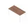 bureau HxBxD 730x1600x800mm blad canaletto-hout 4-voeten wit