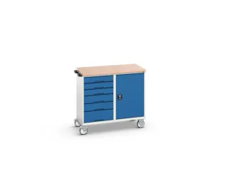 montagetafel 980x1050x600mm multiplexblad 6 laden kast front RAL5010 - 1