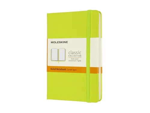 Notitieboek Moleskine pocket 90x140mm lijn hard cover lemon green