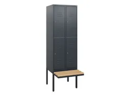 Dubbeldekse dekenkist,HxBxD 1950x600x815mm,2x2vak.,vak B 300mm