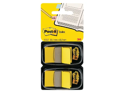 Indextabs 3M Post-it 680 25.4x43.2mm duopack geel