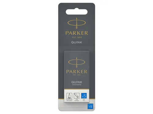 Inktpatroon Parker Quink uitwasbaar blauw blister à 5 stuks
