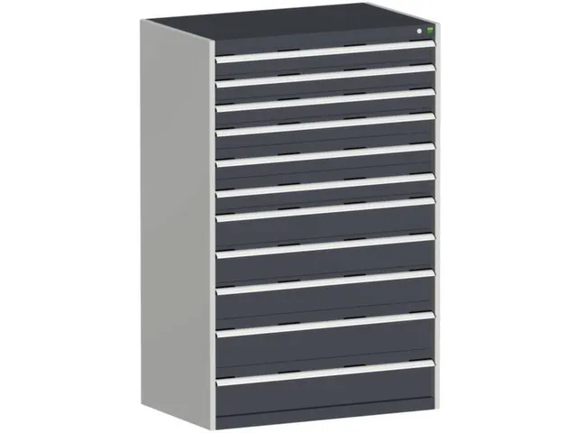 ladekast HxBxD 1600x1050x650mm 11laden RAL7035 front RAL7016