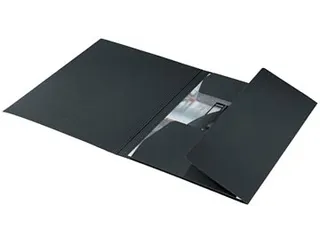 Recycle elastomap met 3 kleppen uit karton A4 zwart - 3