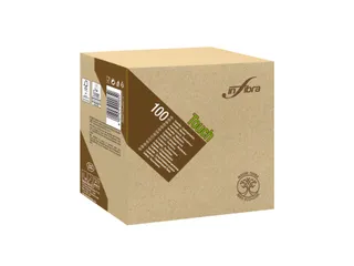 Servet 33x33cm 1/4 Vouw Infibra Madre Terra 2-Laags Beige 2400 Stuks - 1