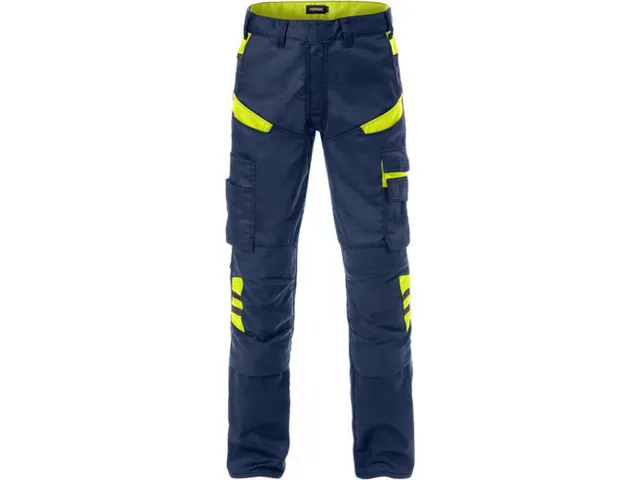 Fristads 129482 werkbroek, marineblauw/geel, maat 25, per stuk