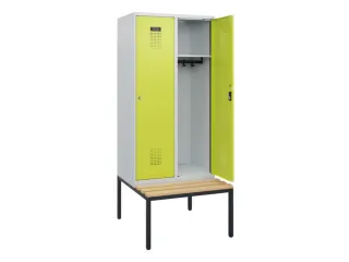 locker met bank,HxBxD 1950x800x815mm,2vak,vak B 400mm,cilinderslot - 1