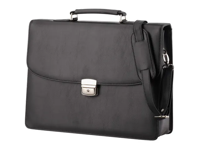 Aktetas Alassio Anzio Zwart kunstleer