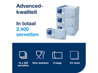 Tork 477837 Cocktailservet Advanced Lichtblauw 24x24cm - 5