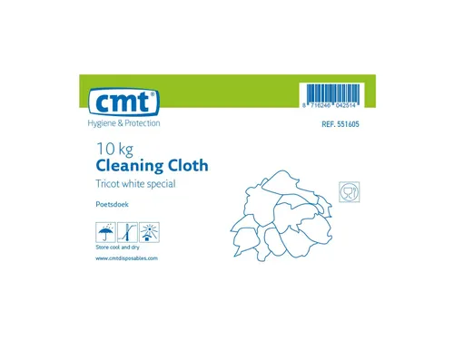 CMT Poetsdoek Tricot Wit Speciaal 10kg Persdoos