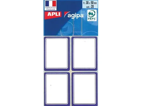 Schooletiketten 38x50mm Blauwe Rand
