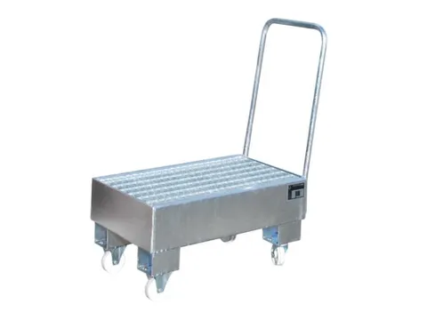 verrijdbare opvangbak,v. 2x60l vat,opvangvol. 61l,HxBxD 1075x500x940mm