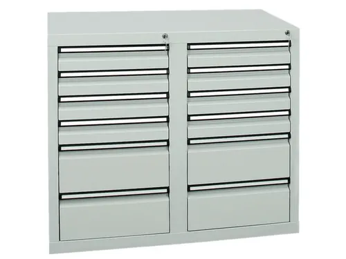 ladekast,HxBxD 900x1000x500mm,12lade(n),centr. vergrendeling