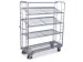 Chariot à étagères galvanisé 250kg 4 tablettes en fil 1320x535mm