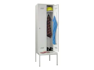 locker met bank,HxBxD 2150x600x500mm,2vak,RAL7035,front RAL7035 - 2