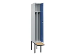 locker met bank,voor scheiding van kleding,HxBxD 2120x300x815mm,1vak