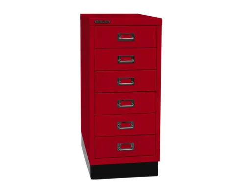 kantoor-ladekast HxBxD 670x279x380mm 6 laden romp kardinaalrood staal