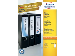 Rugetiket Avery Zweckform breed 61x192mm zelfklevend wit L4761-100 - 7