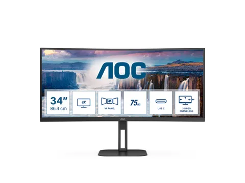 AOC Monitor CU34V5C/BK 34 Inch 21:9 3440x1440 VA 20M:1