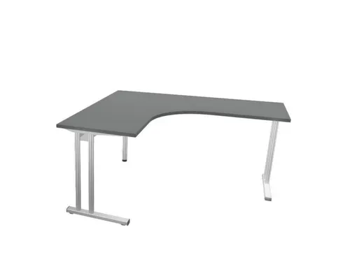 bureau in vrije vorm,HxBxD 740x1600x1400mm,vrije vorm,MS-donkergrijs