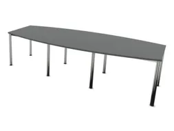 vergadertafel,HxBxD 740x2800x1200mm,vatvormig,MS-donkergrijs