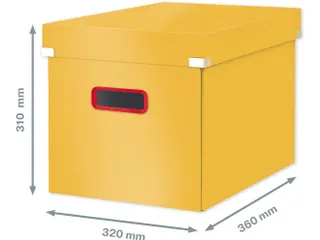 Cosy Click & Store kubus grote opbergdoos geel 80% gerecycled karton - 1