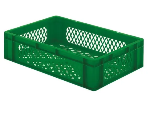 Euronorm-stapelbak 26l 145x600x400mm Wanden/bodem Opengewerkt Groen