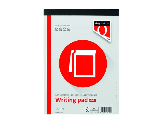Schrijfblok Huismerk Quantore A5 Netto Blanco 60 Gram