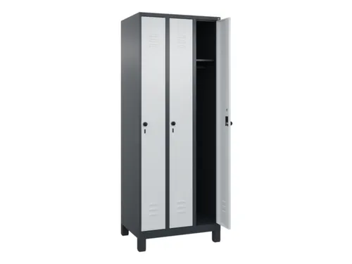 locker,HxBxD 1950x750x500mm,3vak,vak B 250mm,draaigrendel,voeten