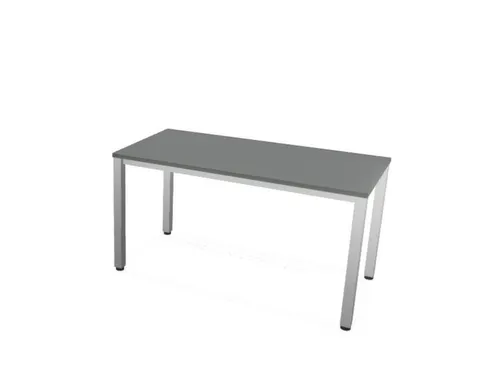 vergadertafel HxBxD 74x140x70cm rechthoekig MS-donkergrijs 4voeten Alu