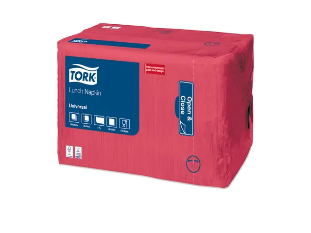 Tork 509307 Lunchservet Universal Rood 32,5x32,5cm