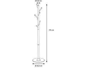Tree kapstok in modern wit/beukenhout 8 haken 175 cm - 2