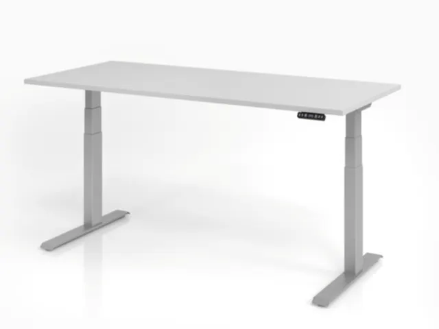 Bureau assis-debout électrique 640-1290x1800x800mm gris/argenté