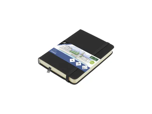 Schetsboek Kangaro A6 zwart PU hardcover 80 blad 140 grams roomwit pap