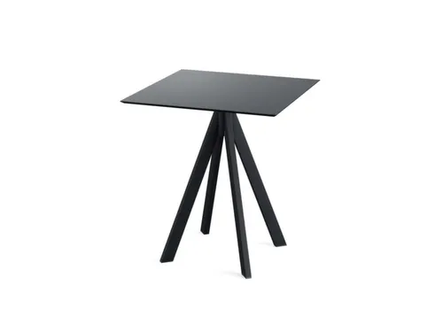 bistrotafel,HxØ 730x700mm,rond,4voeten wit,blad HPL Tropical Wood